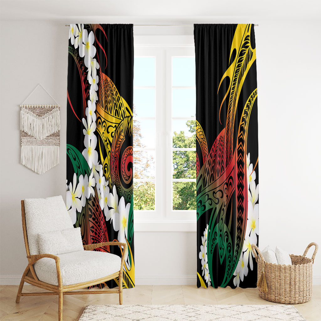 Piko Hawaiian Window Curtain Gradient Spiral Plumeria Tribal Patterns