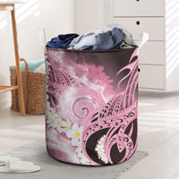 Piko Hawaiian Laundry Basket Pink Galaxy Spiral Plumeria Tribal Patterns