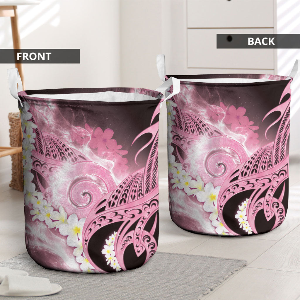 Piko Hawaiian Laundry Basket Pink Galaxy Spiral Plumeria Tribal Patterns