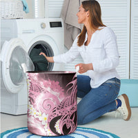 Piko Hawaiian Laundry Basket Pink Galaxy Spiral Plumeria Tribal Patterns