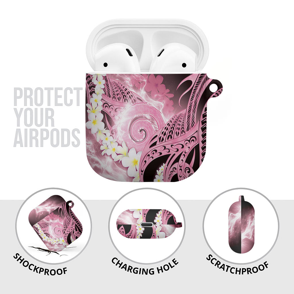 Piko Hawaiian AirPods Case Pink Galaxy Spiral Plumeria Tribal Patterns