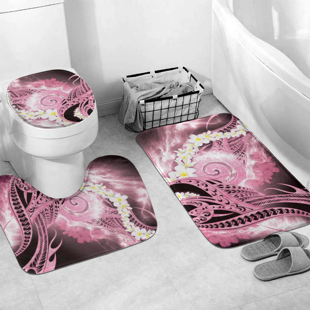 Piko Hawaiian Bathroom Set Pink Galaxy Spiral Plumeria Tribal Patterns