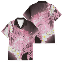 Piko Hawaiian Family Matching Tank Maxi Dress and Hawaiian Shirt Pink Galaxy Spiral Plumeria Tribal Patterns