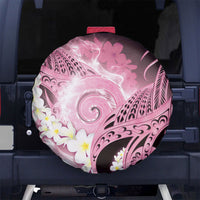 Piko Hawaiian Spare Tire Cover Pink Galaxy Spiral Plumeria Tribal Patterns