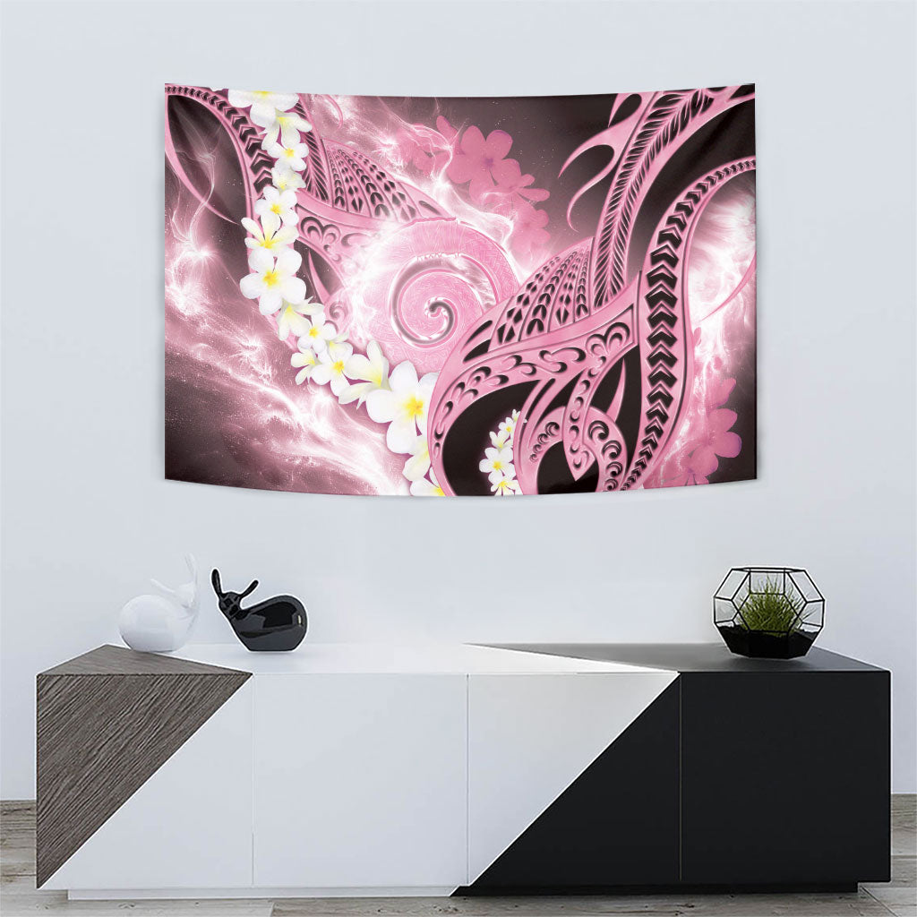 Piko Hawaiian Tapestry Pink Galaxy Spiral Plumeria Tribal Patterns
