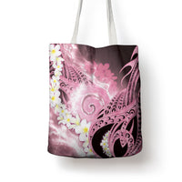 Piko Hawaiian Tote Bag Pink Galaxy Spiral Plumeria Tribal Patterns