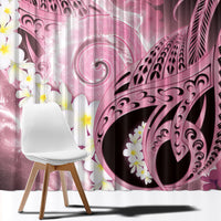 Piko Hawaiian Window Curtain Pink Galaxy Spiral Plumeria Tribal Patterns