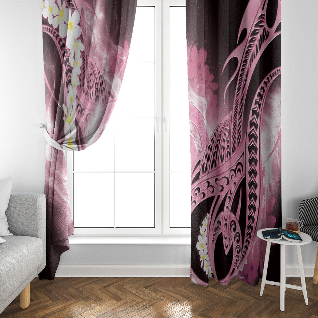 Piko Hawaiian Window Curtain Pink Galaxy Spiral Plumeria Tribal Patterns