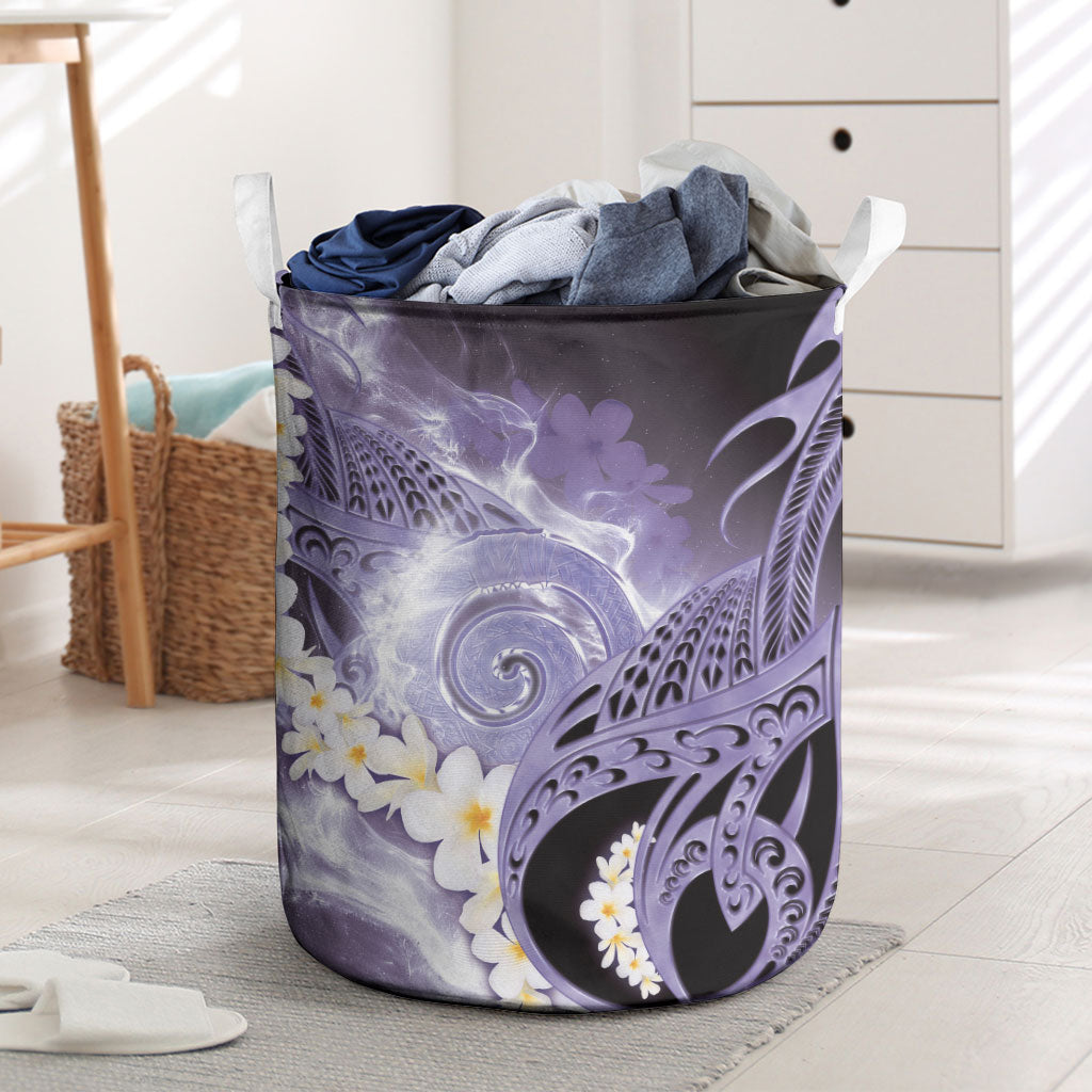Piko Hawaiian Laundry Basket Purple Galaxy Spiral Plumeria Tribal Patterns