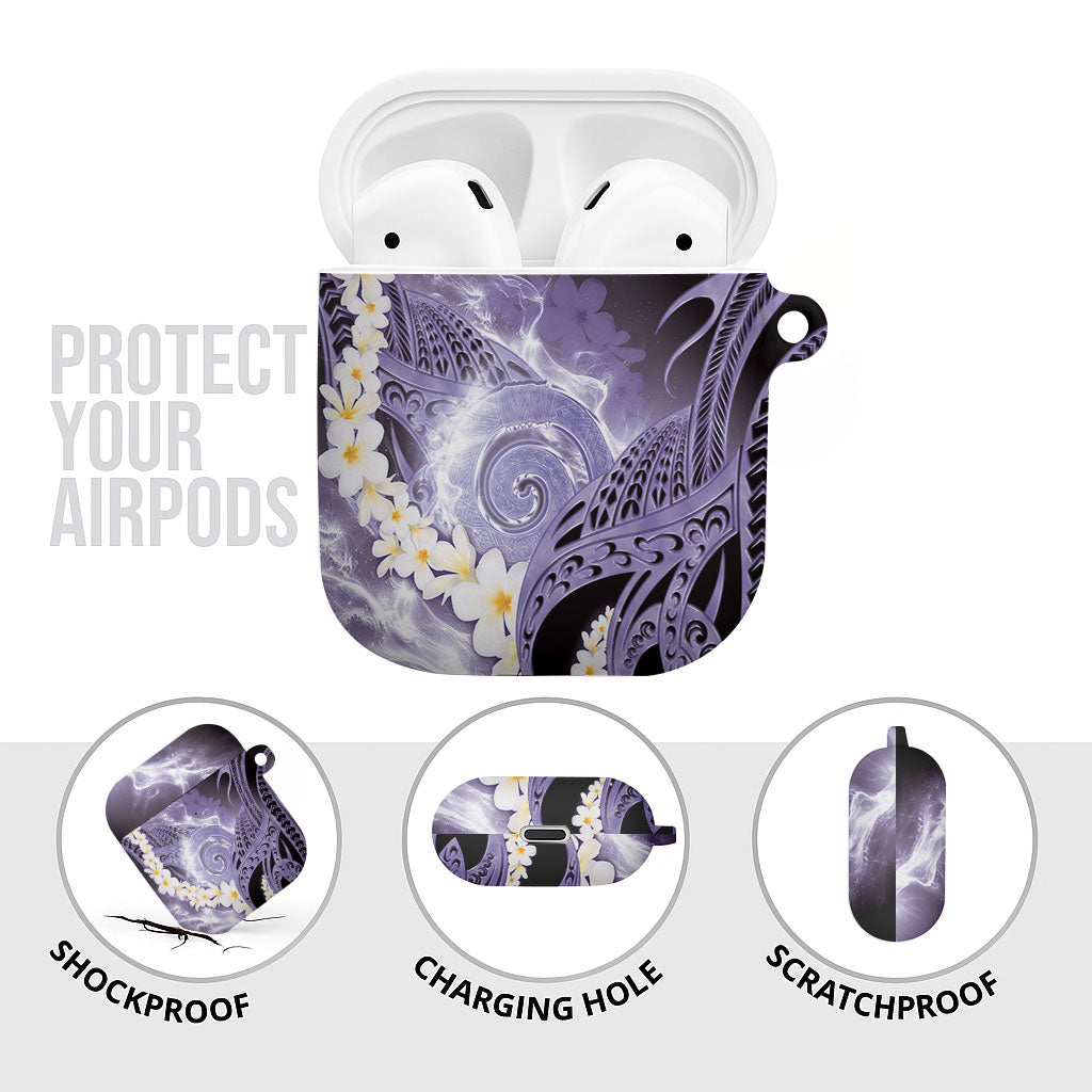 Piko Hawaiian AirPods Case Purple Galaxy Spiral Plumeria Tribal Patterns
