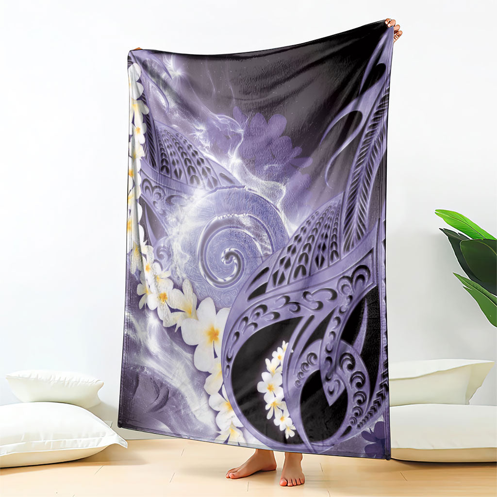 Piko Hawaiian Blanket Purple Galaxy Spiral Plumeria Tribal Patterns