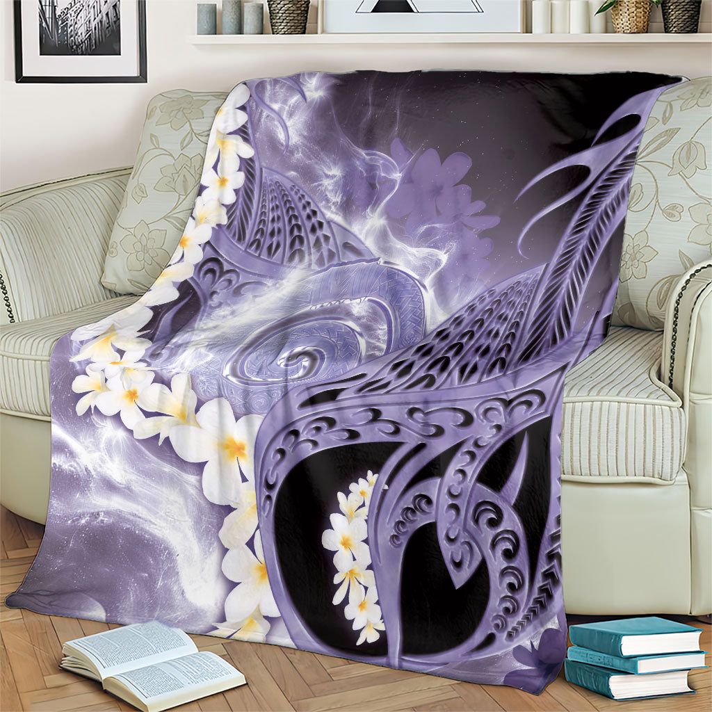Piko Hawaiian Blanket Purple Galaxy Spiral Plumeria Tribal Patterns