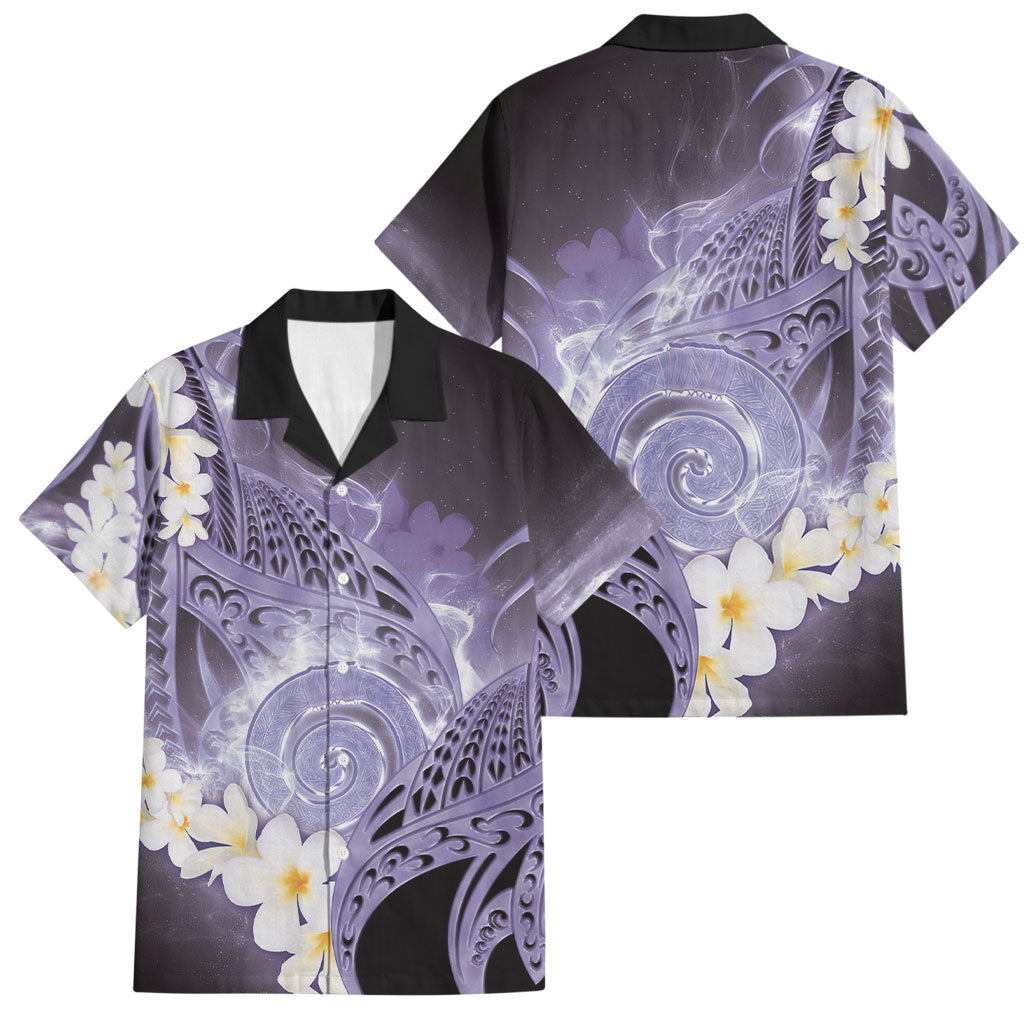 Piko Hawaiian Family Matching Off Shoulder Maxi Dress and Hawaiian Shirt Purple Galaxy Spiral Plumeria Tribal Patterns