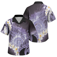 Piko Hawaiian Family Matching Off Shoulder Maxi Dress and Hawaiian Shirt Purple Galaxy Spiral Plumeria Tribal Patterns