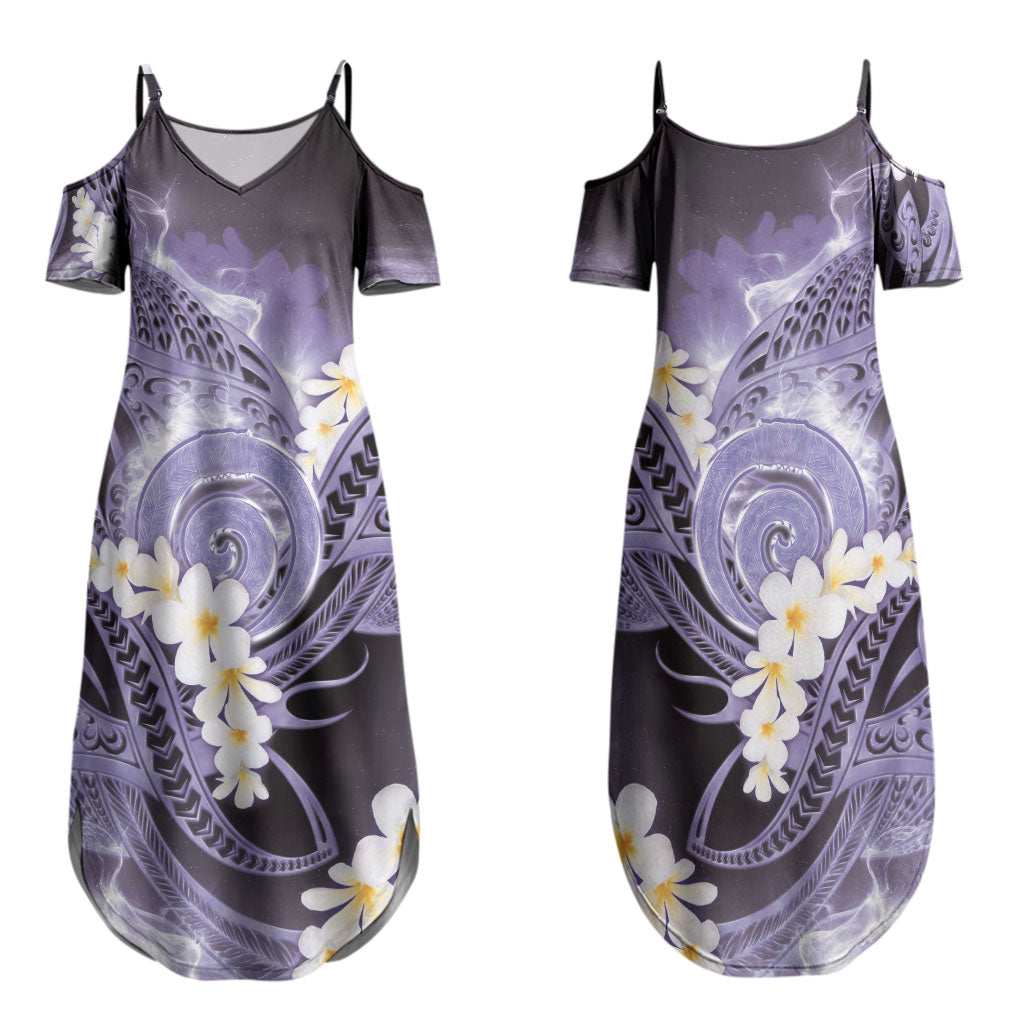 Piko Hawaiian Family Matching Summer Maxi Dress and Hawaiian Shirt Purple Galaxy Spiral Plumeria Tribal Patterns