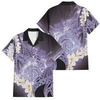 Piko Hawaiian Family Matching Summer Maxi Dress and Hawaiian Shirt Purple Galaxy Spiral Plumeria Tribal Patterns