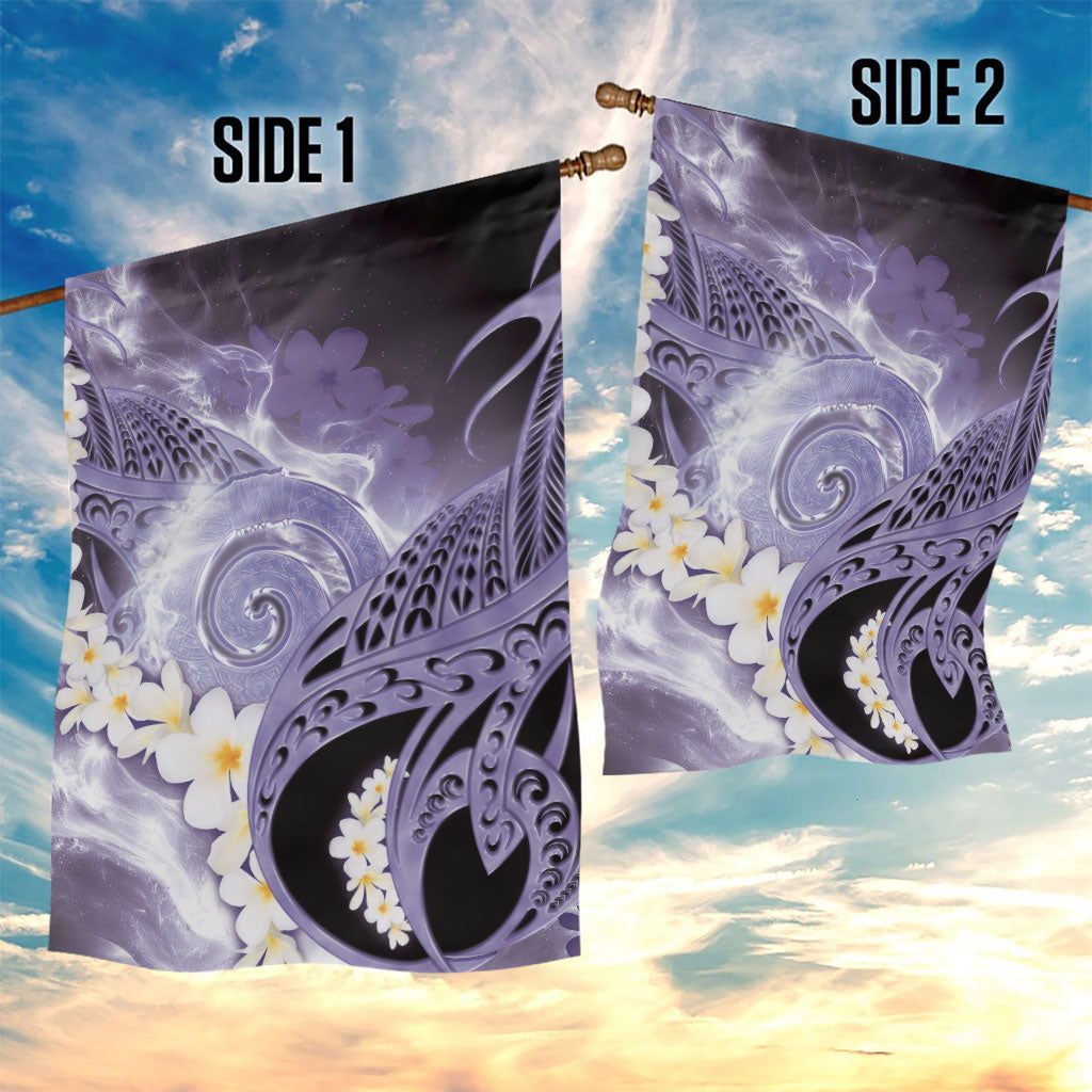 Piko Hawaiian Garden Flag Purple Galaxy Spiral Plumeria Tribal Patterns