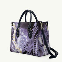 Piko Hawaiian Leather Bag Purple Galaxy Spiral Plumeria Tribal Patterns