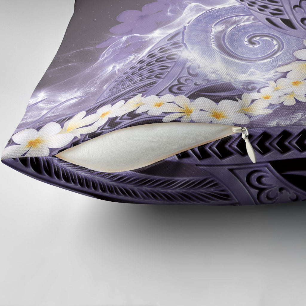 Piko Hawaiian Pillow Cover Purple Galaxy Spiral Plumeria Tribal Patterns