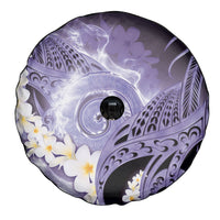 Piko Hawaiian Spare Tire Cover Purple Galaxy Spiral Plumeria Tribal Patterns