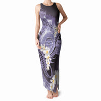 Piko Hawaiian Tank Maxi Dress Purple Galaxy Spiral Plumeria Tribal Patterns