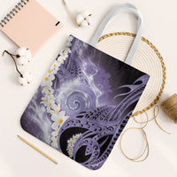 Piko Hawaiian Tote Bag Purple Galaxy Spiral Plumeria Tribal Patterns