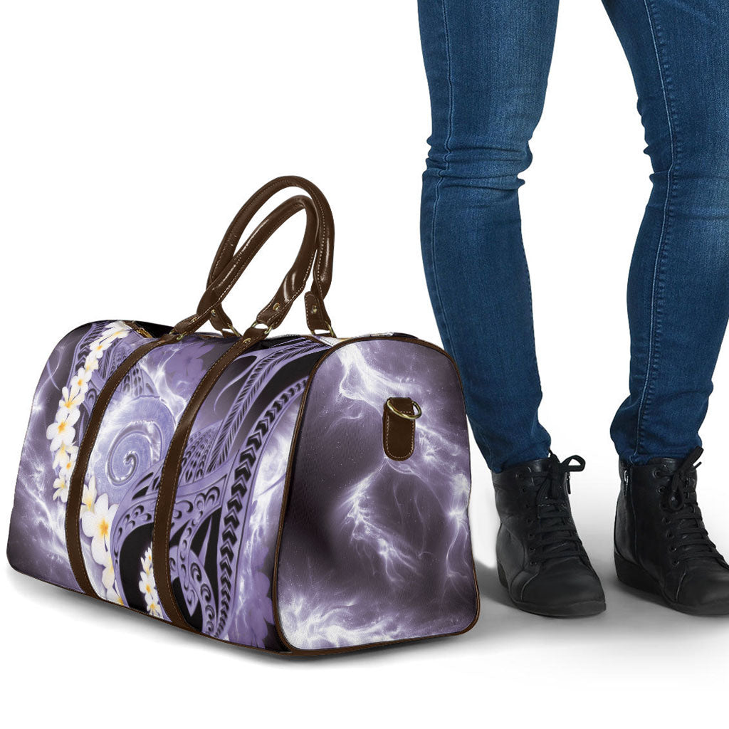 Piko Hawaiian Travel Bag Purple Galaxy Spiral Plumeria Tribal Patterns