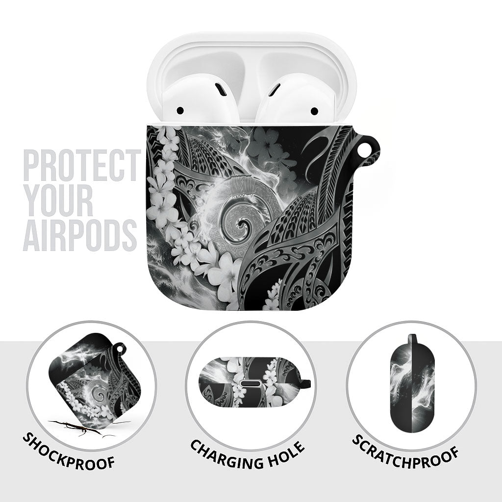 Piko Hawaiian AirPods Case Monochrome Galaxy Spiral Plumeria Tribal Patterns