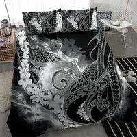 Piko Hawaiian Bedding Set Monochrome Galaxy Spiral Plumeria Tribal Patterns