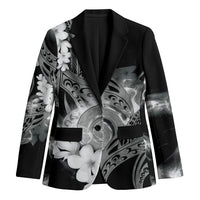 Piko Hawaiian Blazer Monochrome Galaxy Spiral Plumeria Tribal Patterns