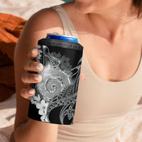 Piko Hawaiian 4 in 1 Can Cooler Tumbler Monochrome Galaxy Spiral Plumeria Tribal Patterns