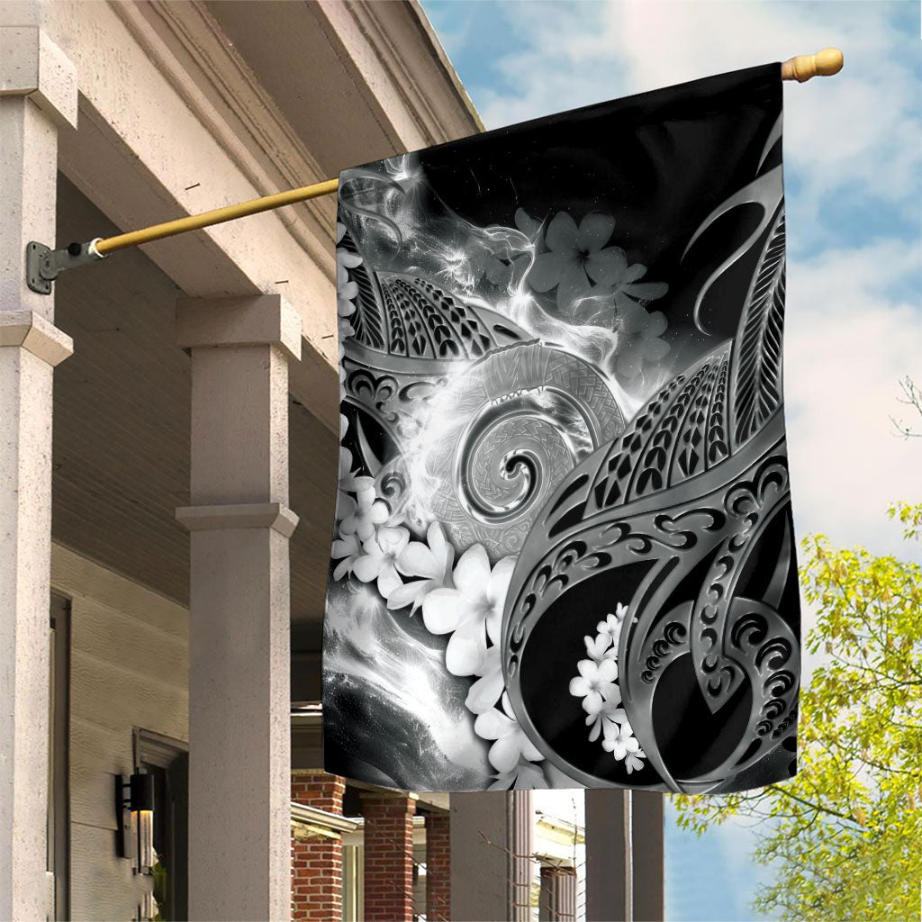 Piko Hawaiian Garden Flag Monochrome Galaxy Spiral Plumeria Tribal Patterns