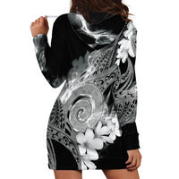 Piko Hawaiian Hoodie Dress Monochrome Galaxy Spiral Plumeria Tribal Patterns
