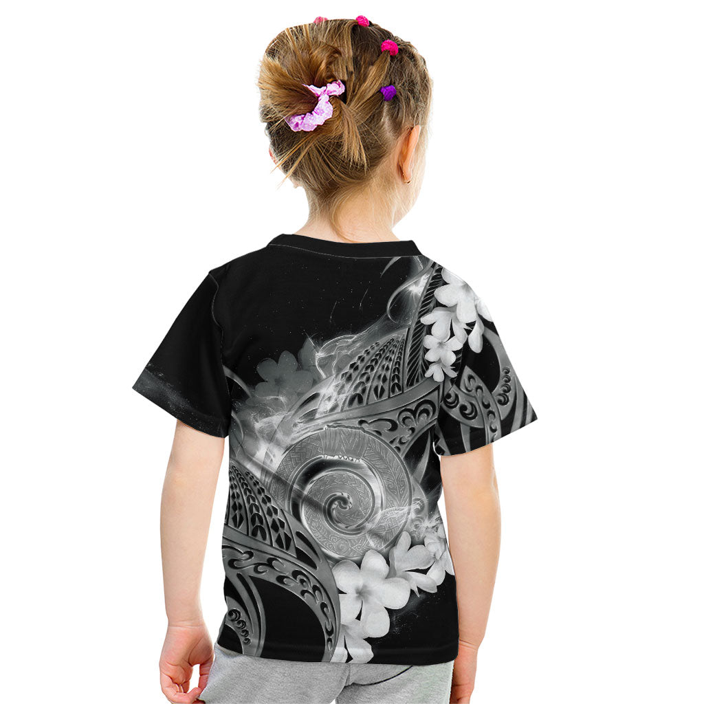 Piko Hawaiian Kid T Shirt Monochrome Galaxy Spiral Plumeria Tribal Patterns