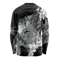 Piko Hawaiian Long Sleeve Shirt Monochrome Galaxy Spiral Plumeria Tribal Patterns