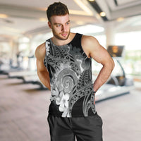 Piko Hawaiian Men Tank Top Monochrome Galaxy Spiral Plumeria Tribal Patterns