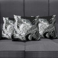Piko Hawaiian Pillow Cover Monochrome Galaxy Spiral Plumeria Tribal Patterns