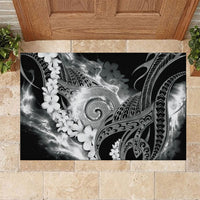 Piko Hawaiian Rubber Doormat Monochrome Galaxy Spiral Plumeria Tribal Patterns