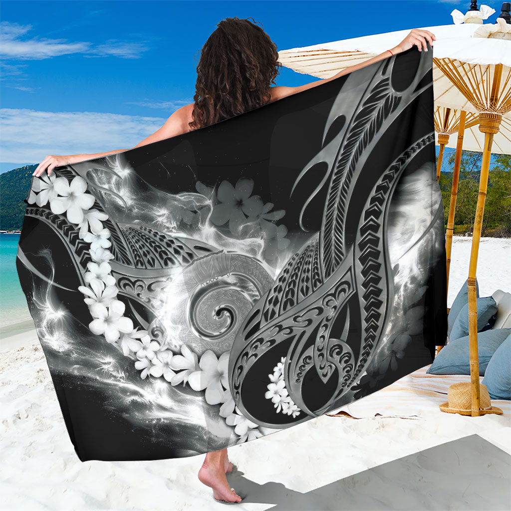 Piko Hawaiian Sarong Monochrome Galaxy Spiral Plumeria Tribal Patterns