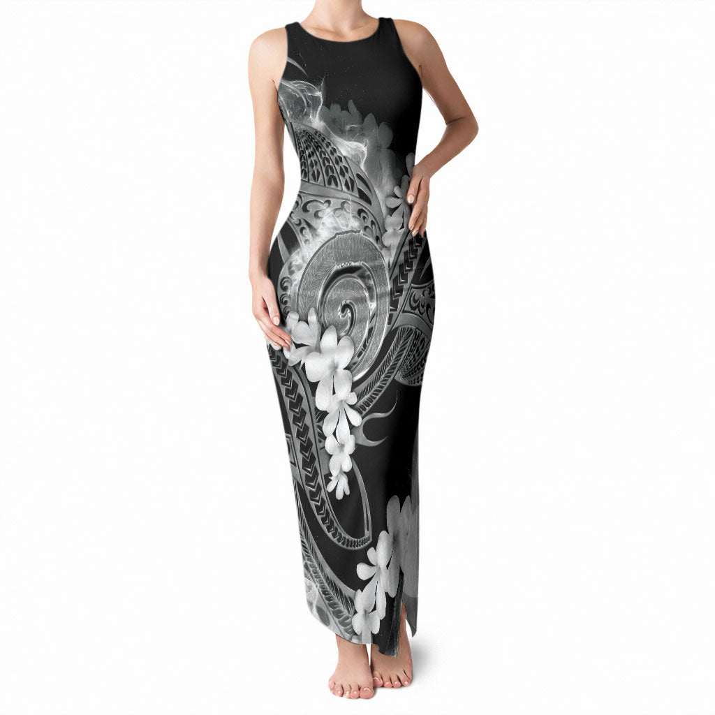 Piko Hawaiian Tank Maxi Dress Monochrome Galaxy Spiral Plumeria Tribal Patterns