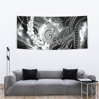 Piko Hawaiian Tapestry Monochrome Galaxy Spiral Plumeria Tribal Patterns