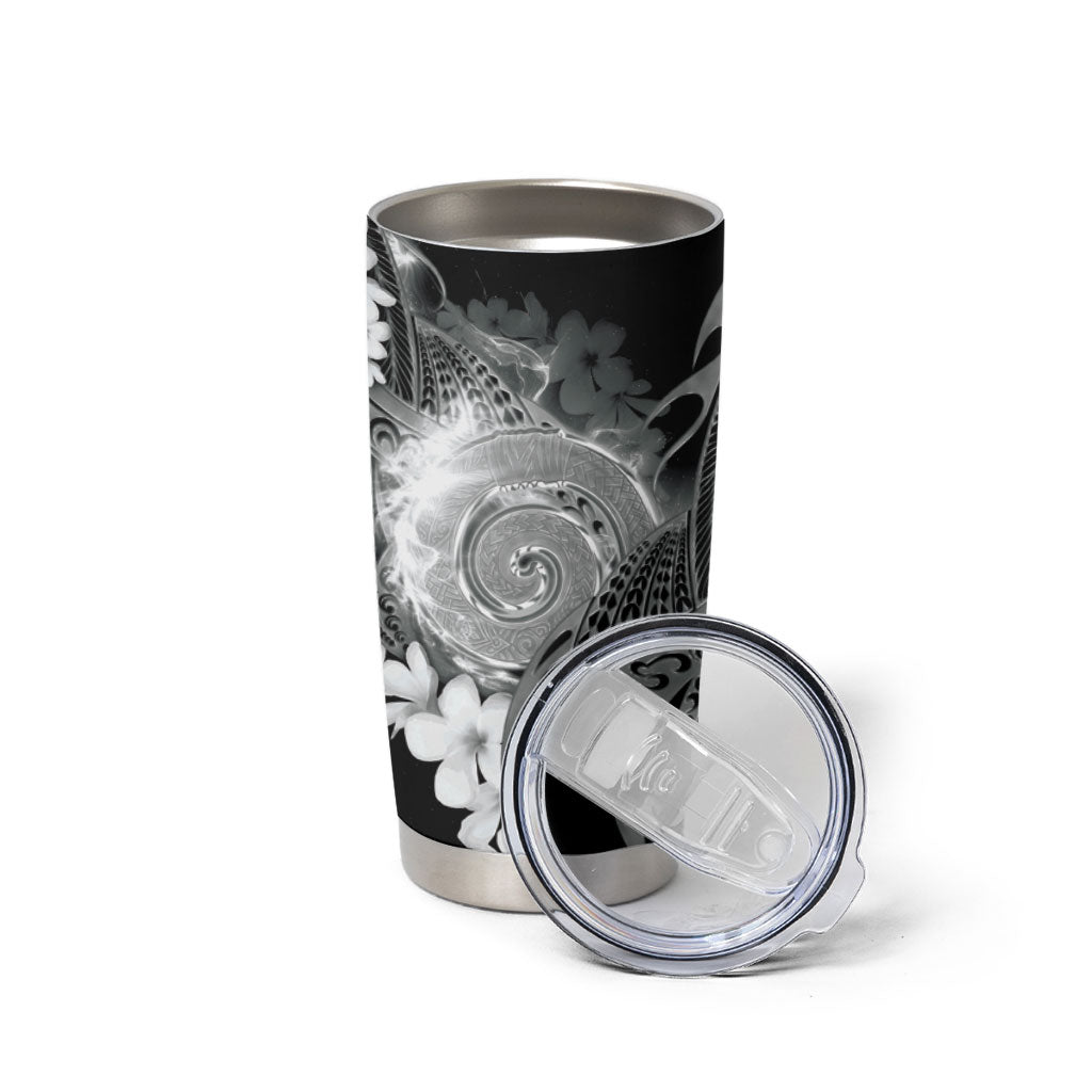 Piko Hawaiian Tumbler Cup Monochrome Galaxy Spiral Plumeria Tribal Patterns