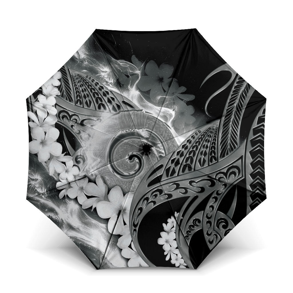 Piko Hawaiian Umbrella Monochrome Galaxy Spiral Plumeria Tribal Patterns