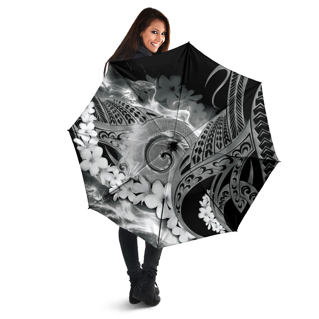 Piko Hawaiian Umbrella Monochrome Galaxy Spiral Plumeria Tribal Patterns