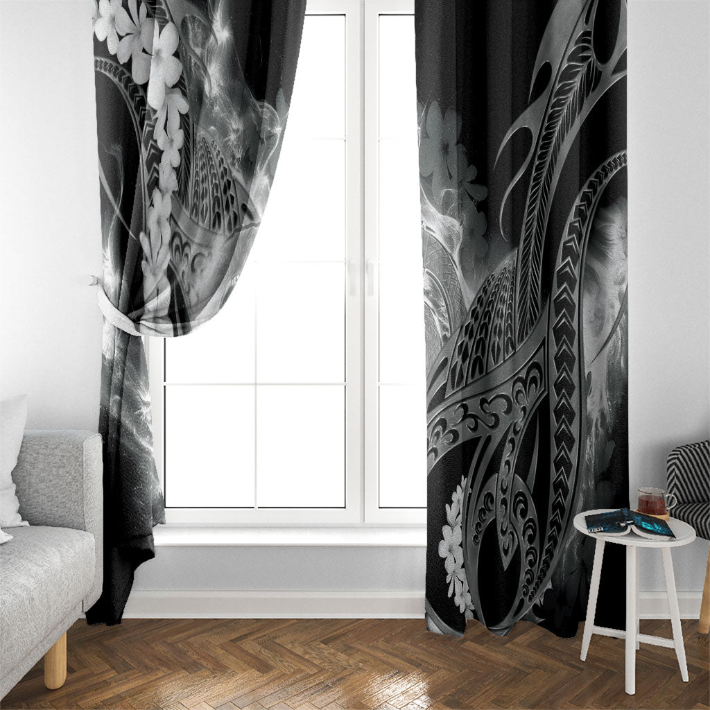 Piko Hawaiian Window Curtain Monochrome Galaxy Spiral Plumeria Tribal Patterns