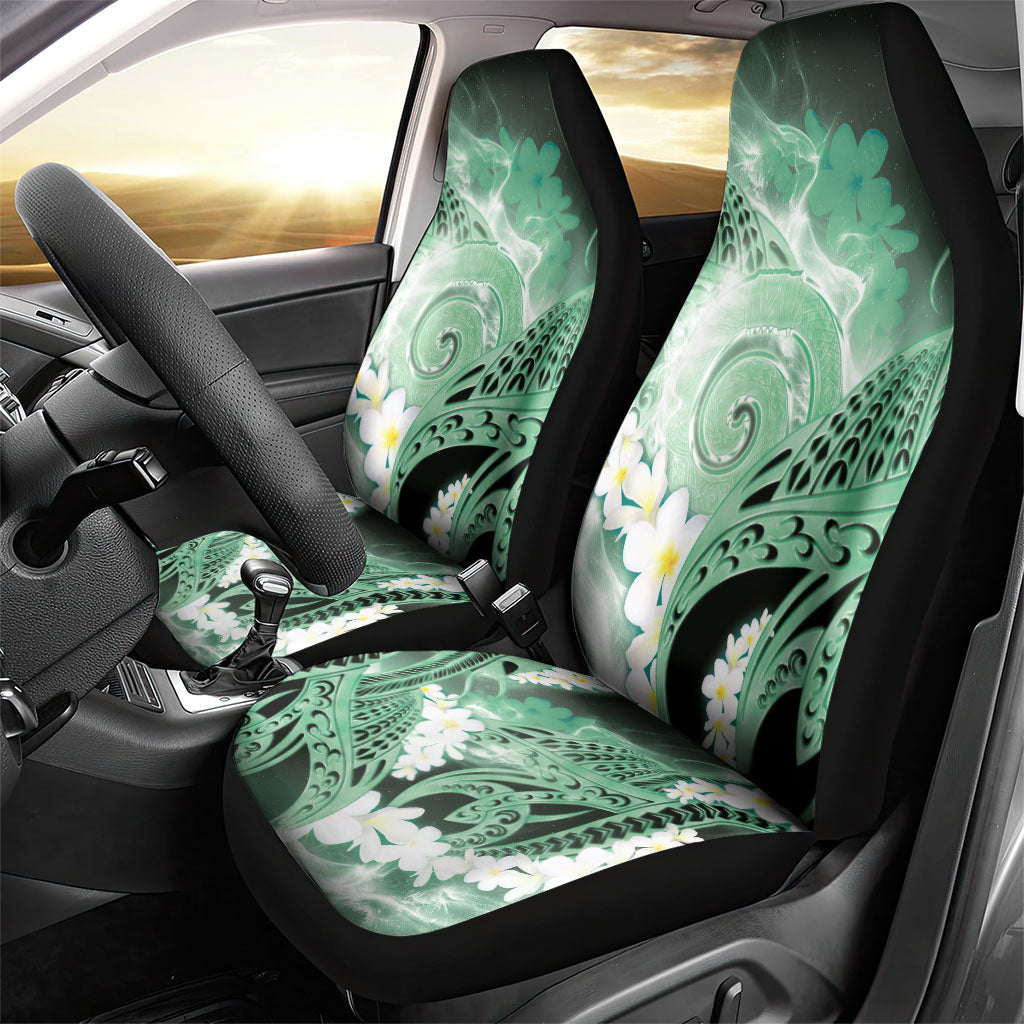Piko Hawaiian Car Seat Cover Green Galaxy Spiral Plumeria Tribal Patterns