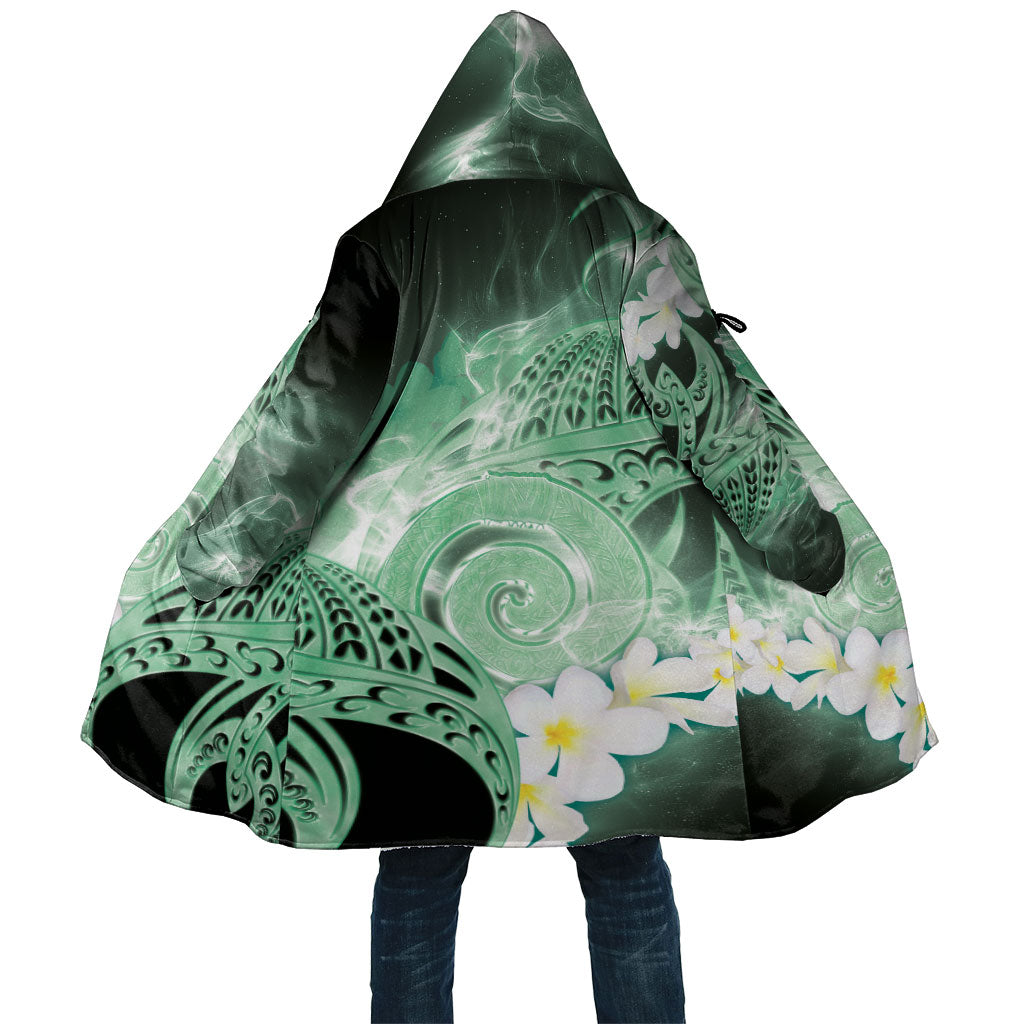 Piko Hawaiian Cloak Green Galaxy Spiral Plumeria Tribal Patterns DT05 Unisex Green - Polynesian Pride