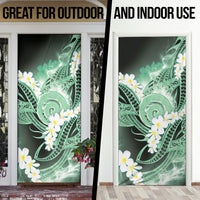 Piko Hawaiian Door Cover Green Galaxy Spiral Plumeria Tribal Patterns