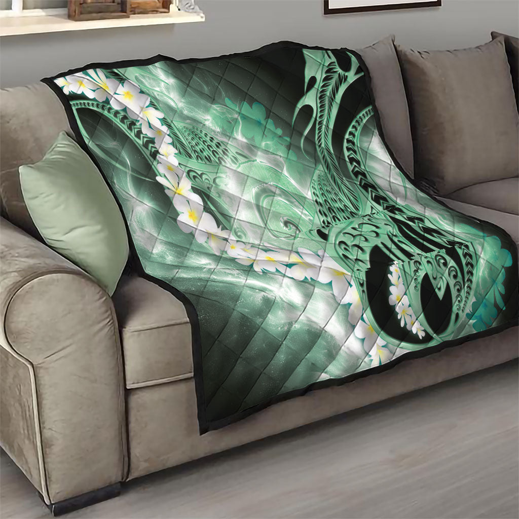 Piko Hawaiian Quilt Green Galaxy Spiral Plumeria Tribal Patterns