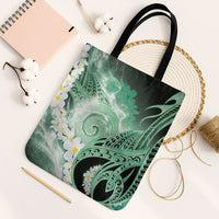 Piko Hawaiian Tote Bag Green Galaxy Spiral Plumeria Tribal Patterns